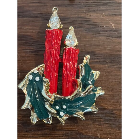 Lot Of 7 Christmas Themed Brooch Pins & a Necklace Pendant Set - Picture 7 of 9